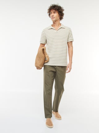 Rechte broek met elastische tailleband