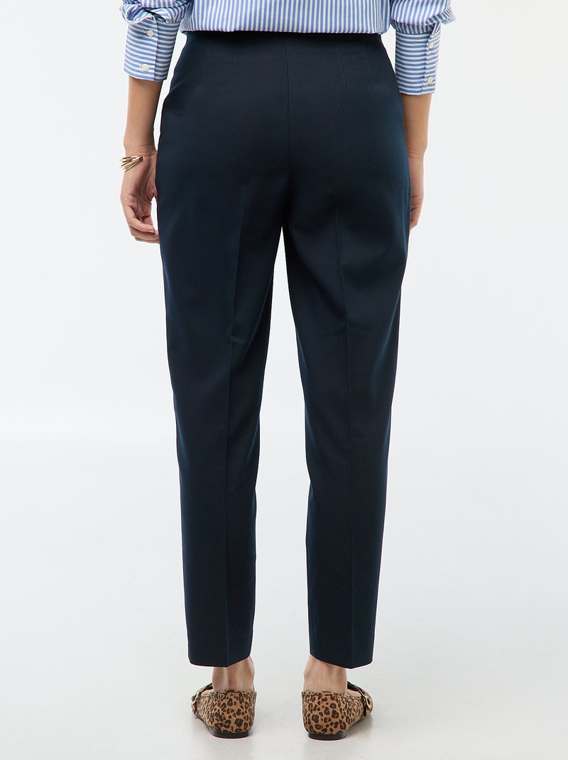Rechte broek met hoge taille Blauw - Kiabi
