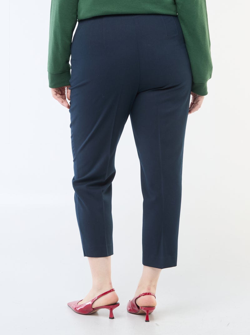 Rechte broek met hoge taille Blauw - Kiabi