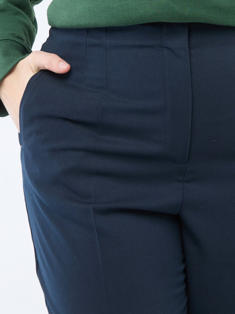 Rechte broek met hoge taille Blauw - Kiabi