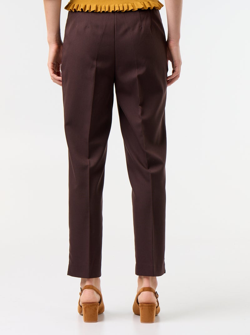Rechte broek met hoge taille Bruin - Kiabi