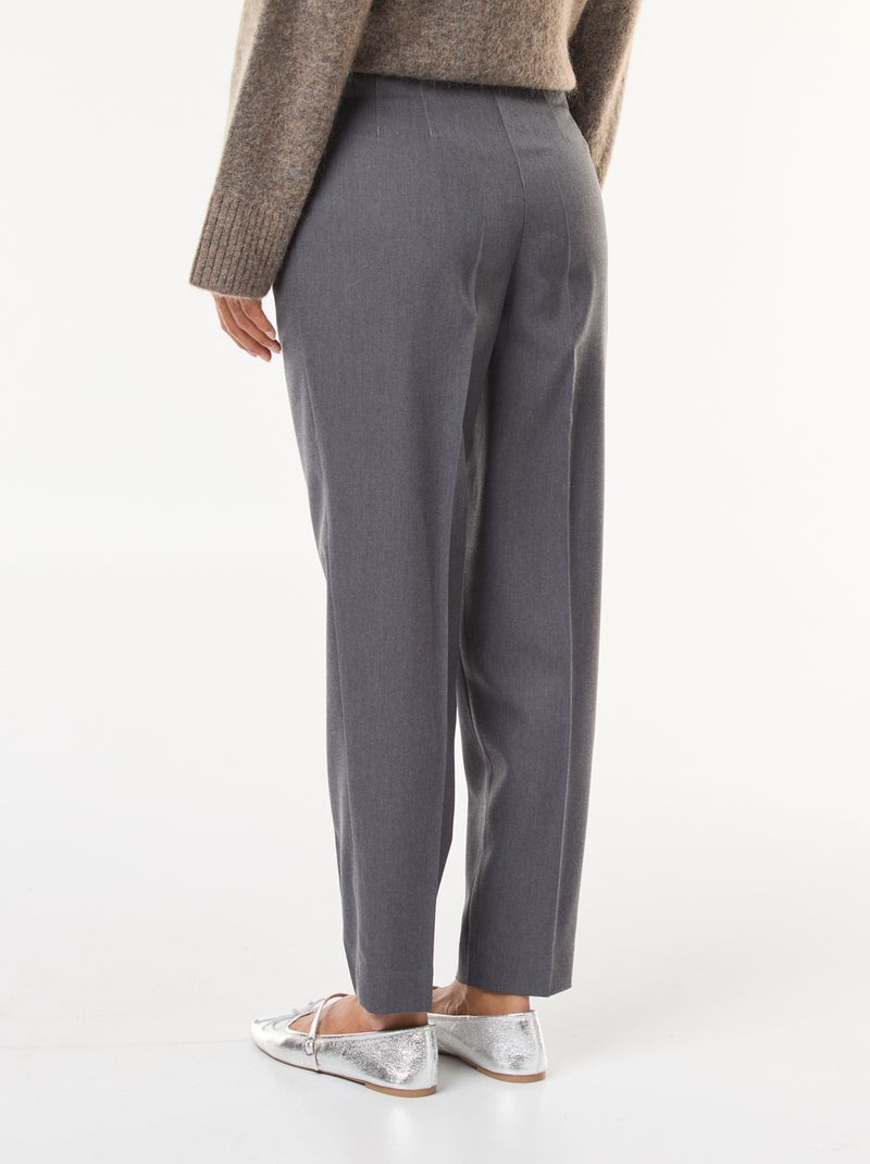 Rechte broek met hoge taille Grijs - Kiabi