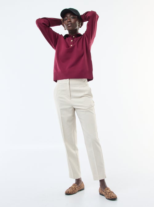 Rechte broek met hoge taille - Kiabi