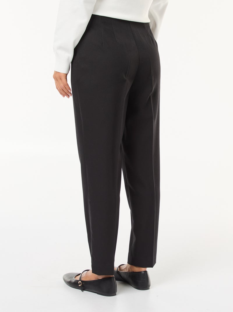 Rechte broek met hoge taille Zwart - Kiabi