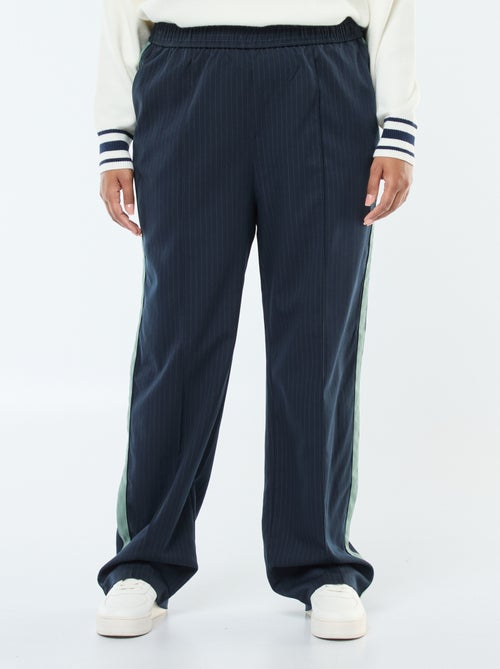 Rechte broek met ruiten en streep opzij - Kiabi