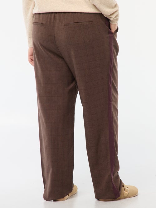 Rechte broek met ruiten en streep opzij - Kiabi