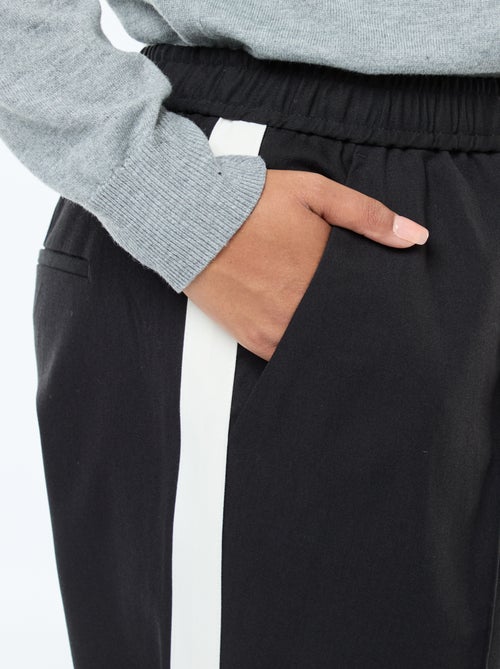 Rechte broek met ruiten en streep opzij - Kiabi