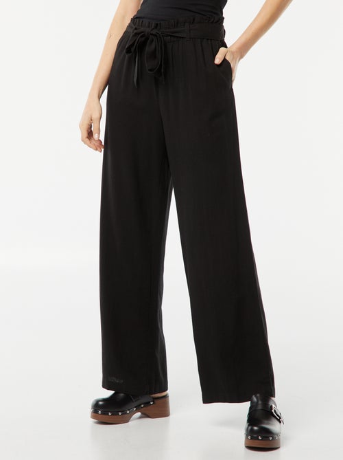 Rechte broek met strikceintuur - Kiabi