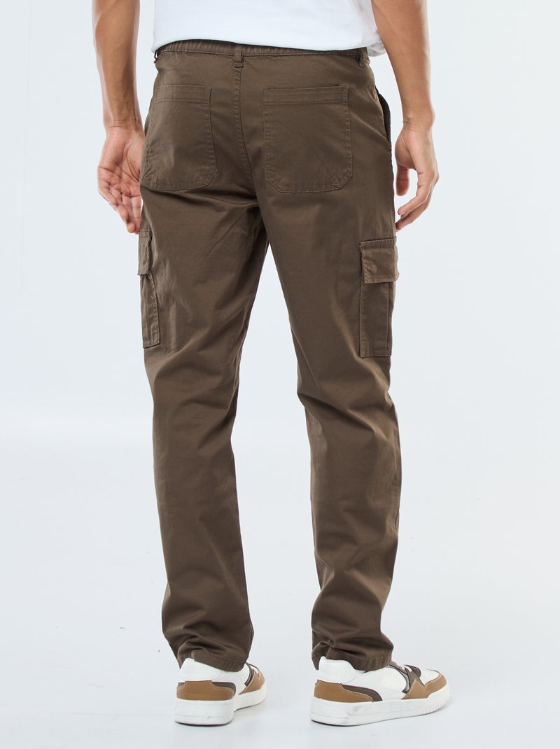 Rechte broek met veel zakken Bruin - Kiabi