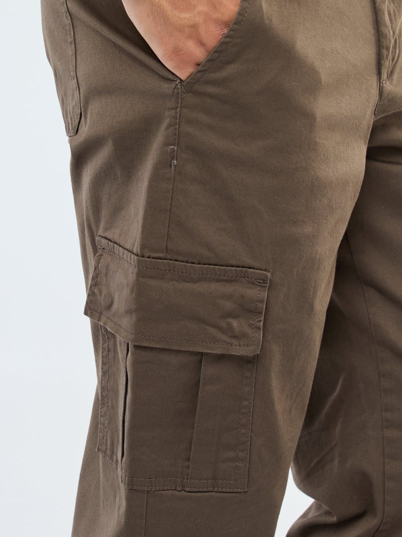 Rechte broek met veel zakken Bruin - Kiabi
