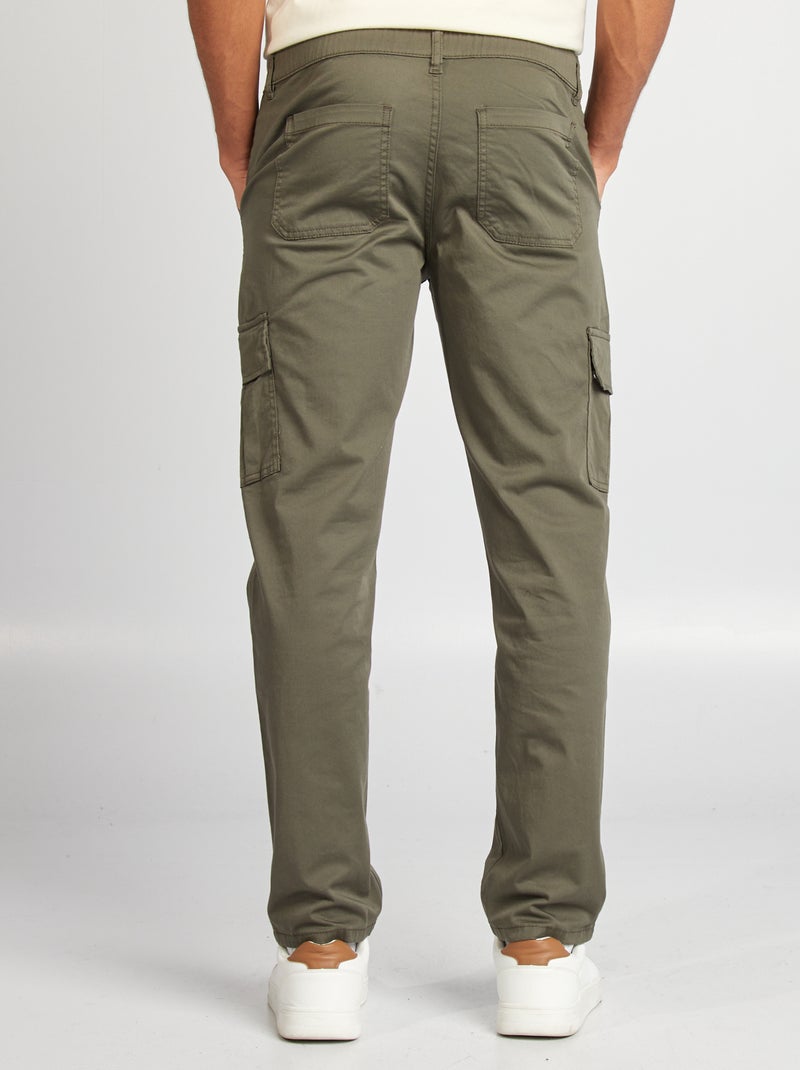 Rechte broek met veel zakken KAKI - Kiabi