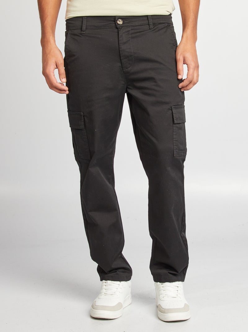 Rechte broek met veel zakken zwart - Kiabi