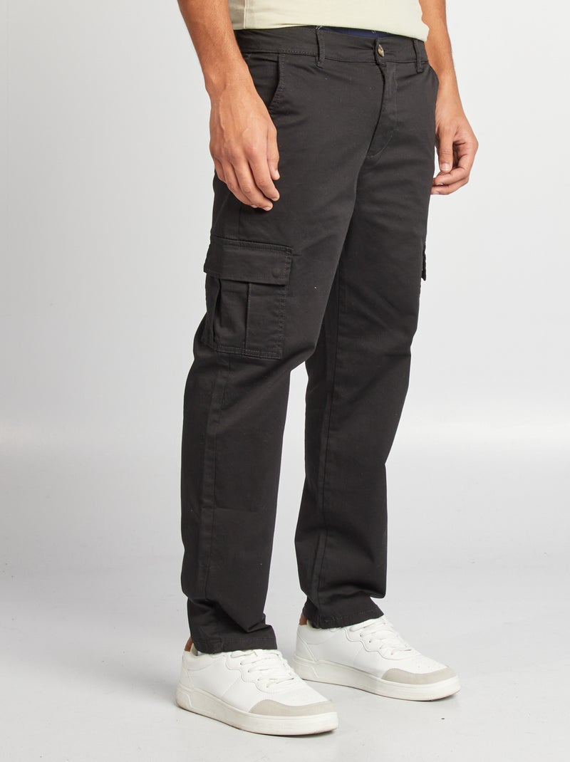 Rechte broek met veel zakken zwart - Kiabi