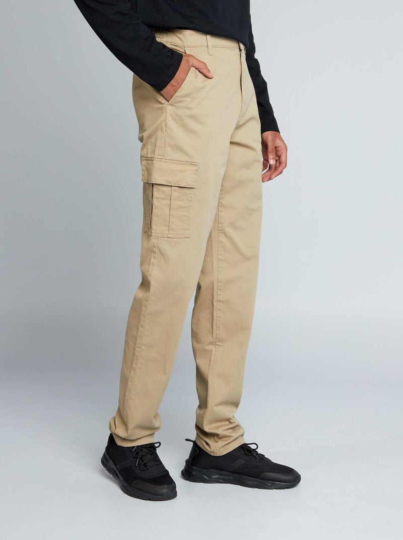 Rechte broek met zakken +1m90 - L38 BIEGE - Kiabi