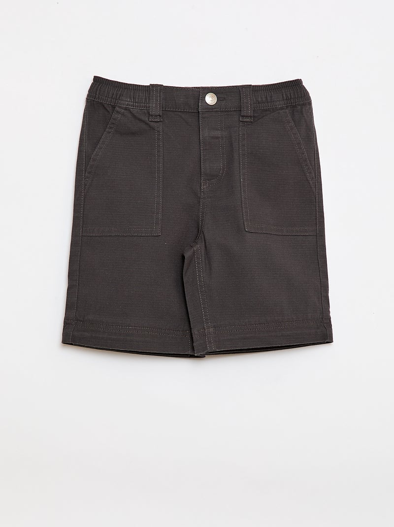 Rechte broek van effen katoen - Gemakkelijk aan te trekken collectie Zwart - Kiabi