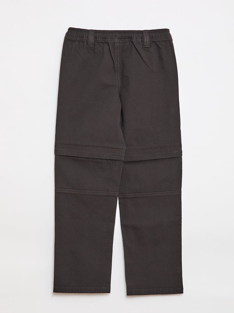 Rechte broek van effen katoen - Gemakkelijk aan te trekken collectie Zwart - Kiabi