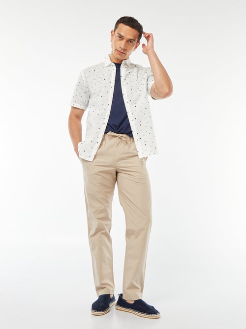 Rechte broek van frisse poplin - Kiabi