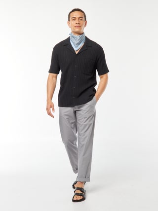 Rechte broek van frisse poplin