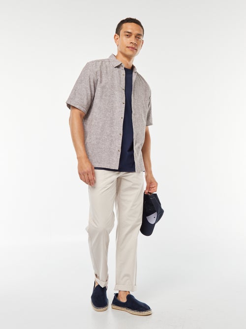 Rechte broek van frisse poplin - Kiabi