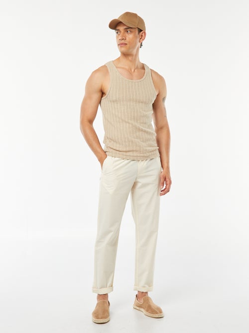 Rechte broek van frisse poplin - Kiabi