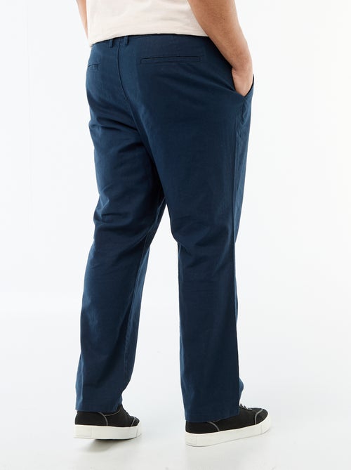 Rechte broek van gemengd linnen - Kiabi