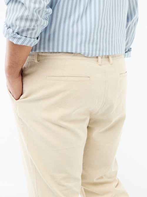 Rechte broek van gemengd linnen - Kiabi