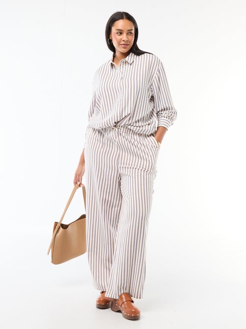 Rechte broek van linnenmix - Kiabi