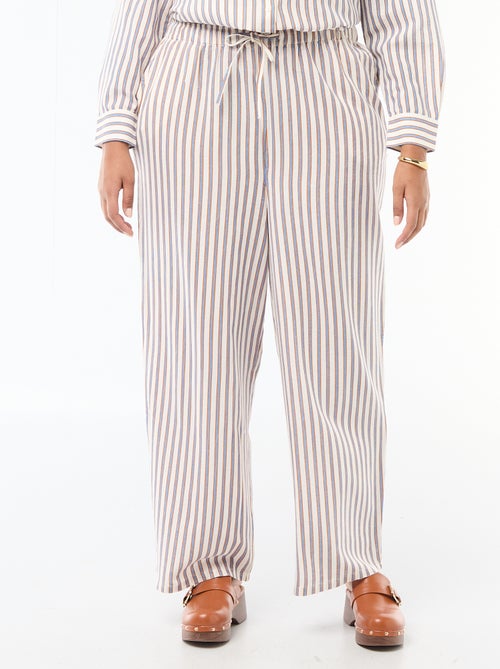 Rechte broek van linnenmix - Kiabi