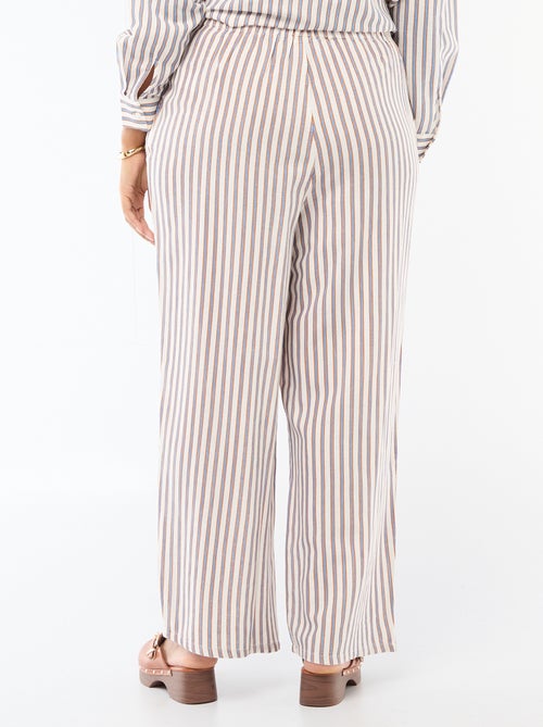 Rechte broek van linnenmix - Kiabi