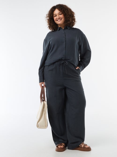 Rechte broek van linnenmix - Kiabi