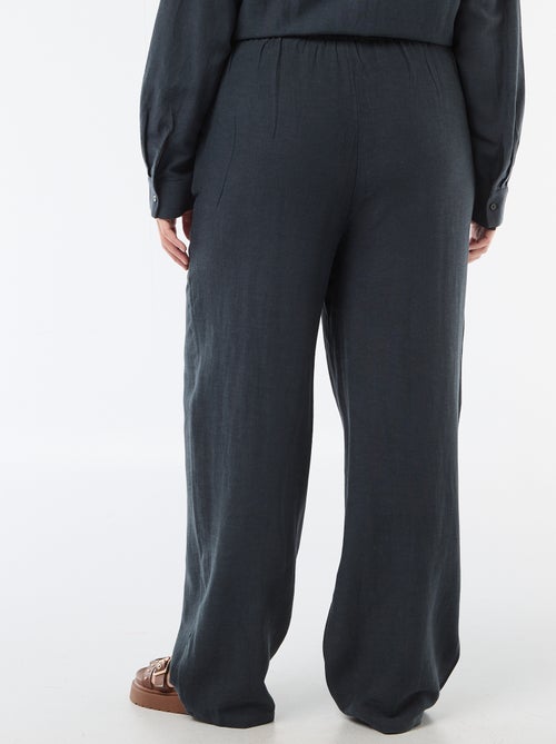 Rechte broek van linnenmix - Kiabi