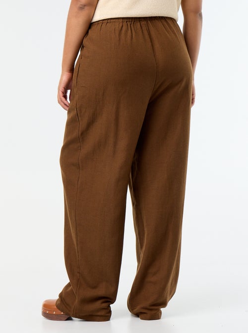 Rechte broek van linnenmix - Kiabi