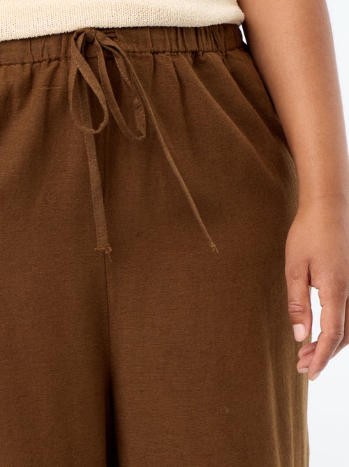 Rechte broek van linnenmix - Kiabi