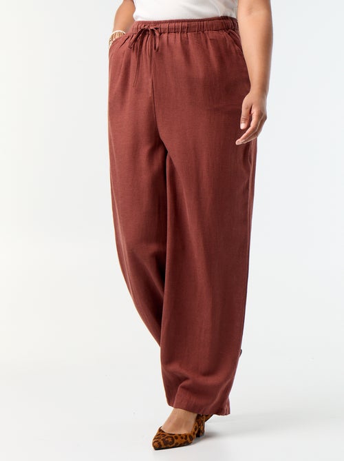 Rechte broek van linnenmix - Kiabi