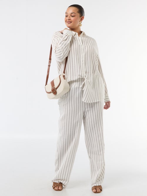 Rechte broek van linnenmix - Kiabi