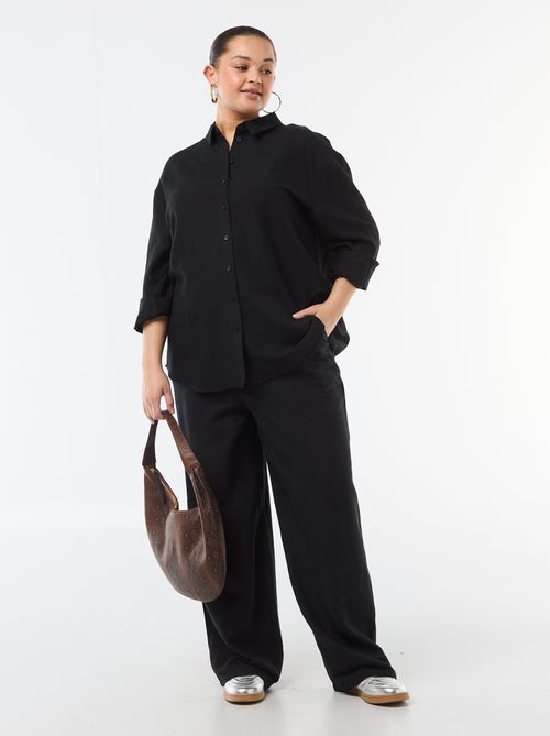 Rechte broek van linnenmix - Kiabi