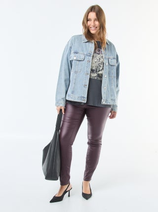 Rechte broek van satijnachtige stof