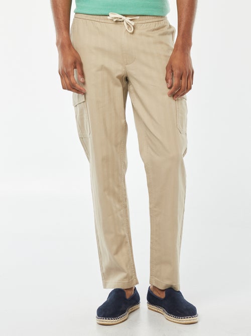 Rechte broek van twill met zakken - Kiabi
