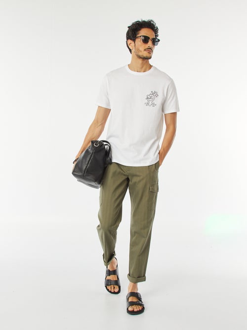 Rechte broek van twill met zakken - Kiabi