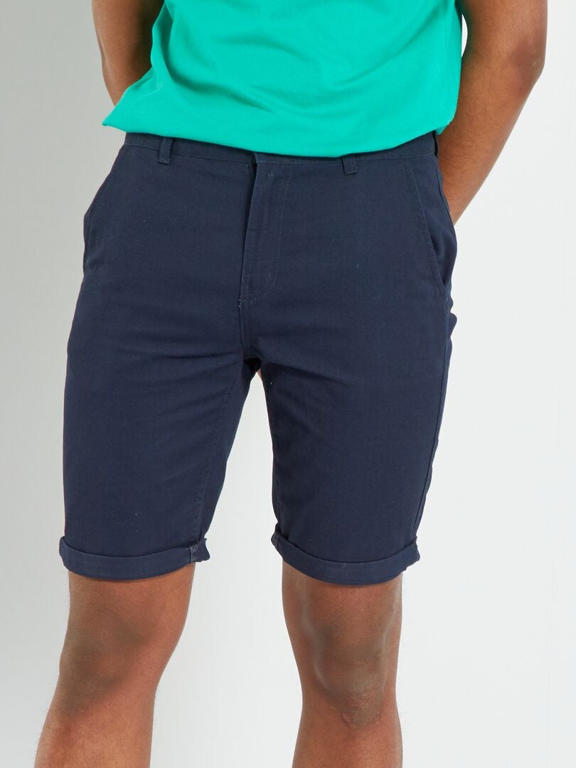 Rechte chino bermuda BLAUW - Kiabi