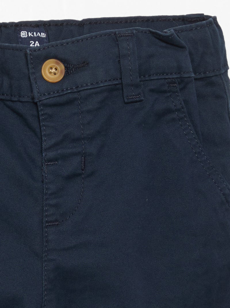 Rechte chino van stretchkatoen Blauw - Kiabi