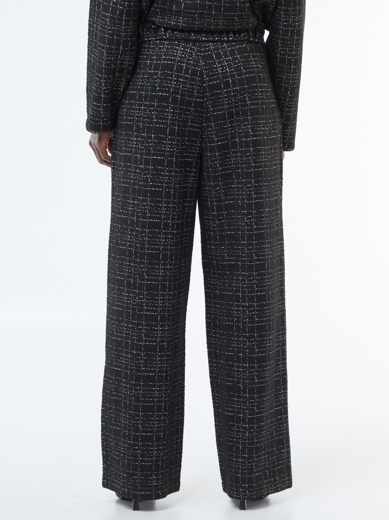 Redbridge Chino-broek voor heren, vrijetijdsbroek, geruit, met elastische tailleband, Jogg-Pants, casual, donkergrijs, M