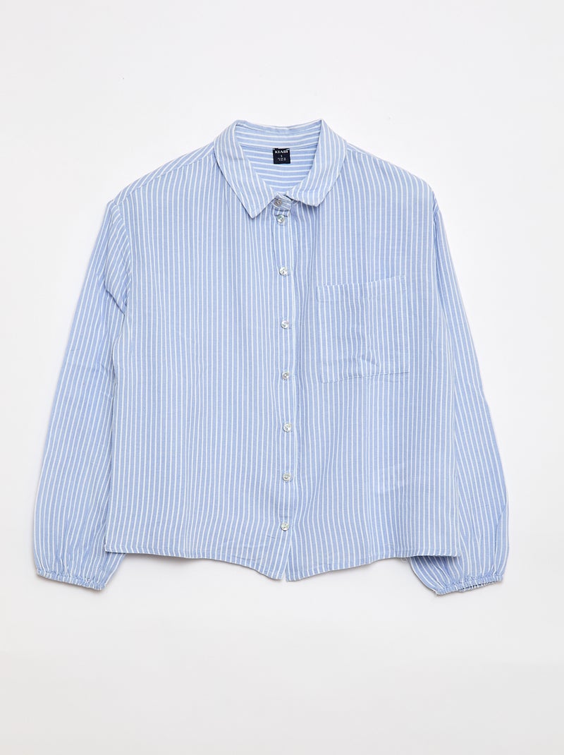 Rechte gestreepte blouse - Gemakkelijk aan te trekken Blauw - Kiabi