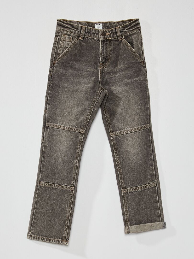 Rechte jeans - 5 zakken GRIJS - Kiabi