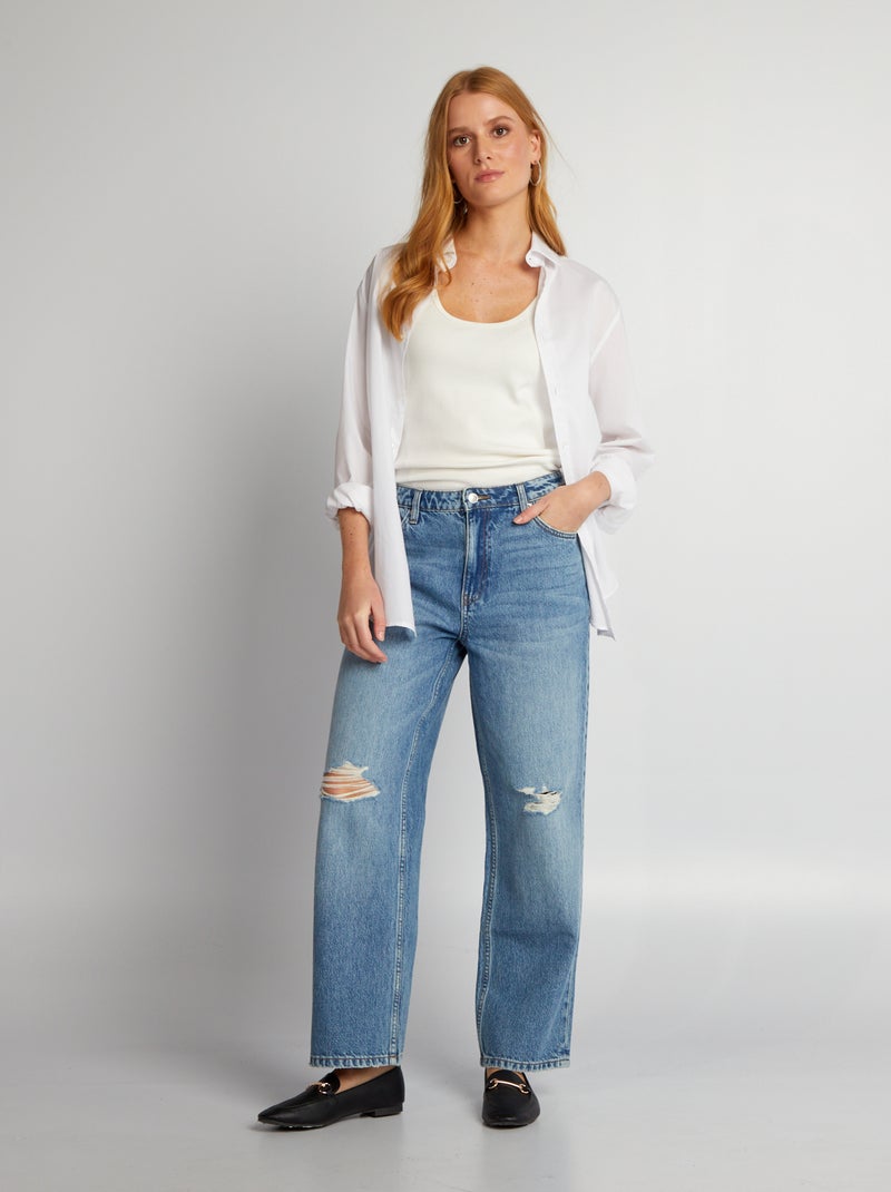 Rechte jeans BLAUW - Kiabi
