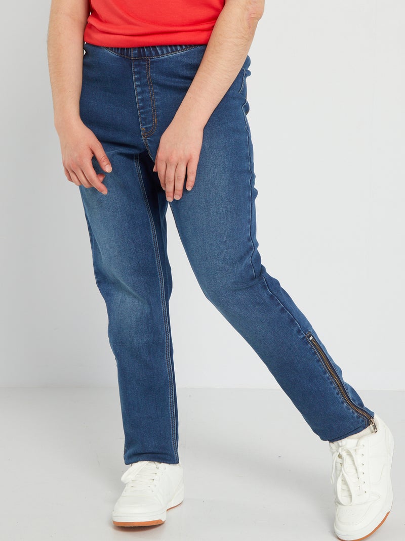 Rechte jeans met hoge taille - So Easy BLAUW - Kiabi