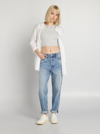 Rechte jeans met hoge taille