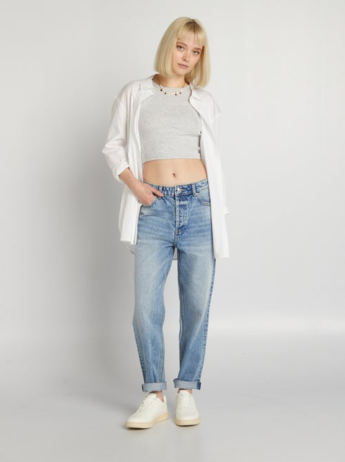 Rechte jeans met hoge taille - Kiabi