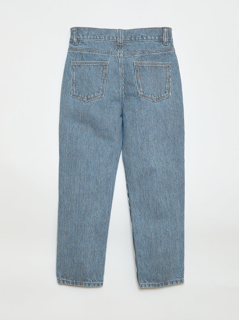Rechte jeans met motief Blauw - Kiabi