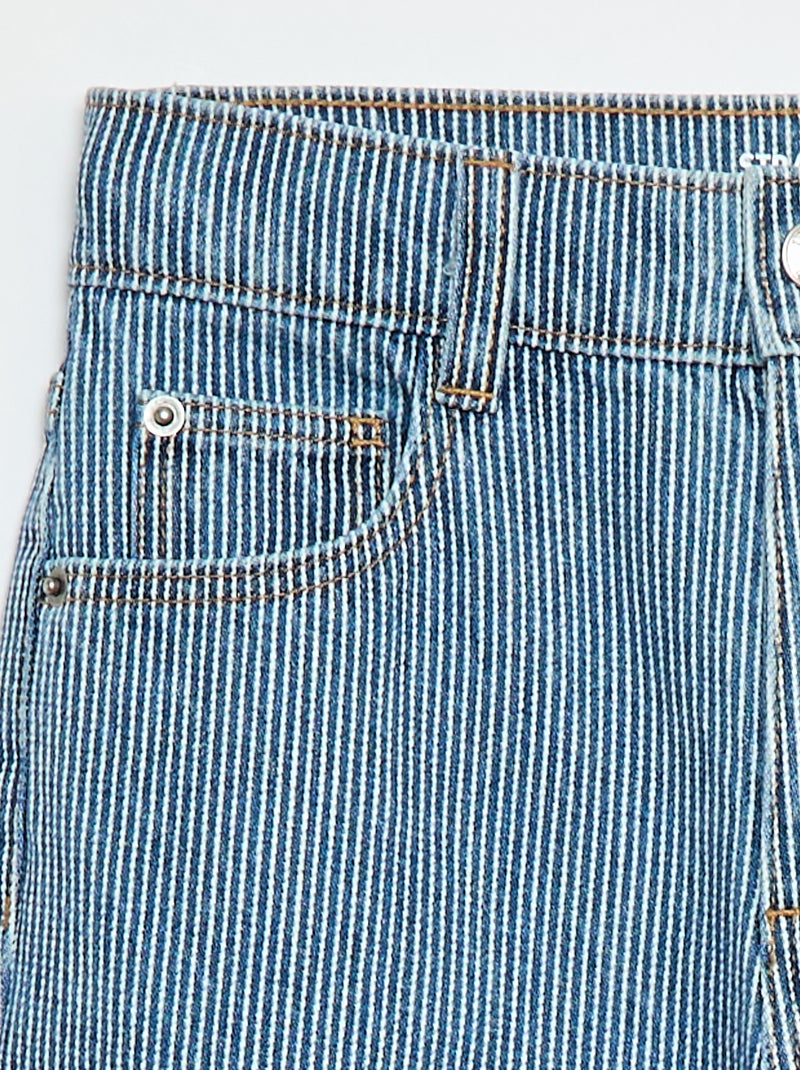 Rechte jeans met motief Blauw - Kiabi